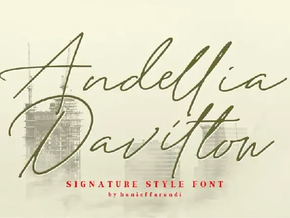 Andellia Davilton Handwritten font