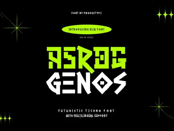 Asrog Genos font