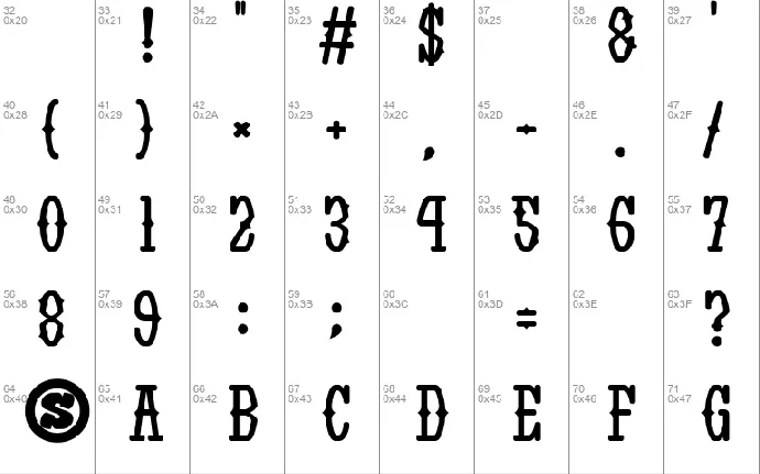 Yatsurano Western font