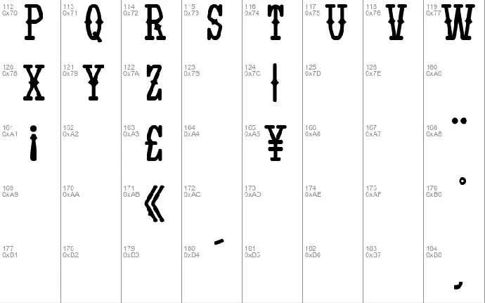 Yatsurano Western font