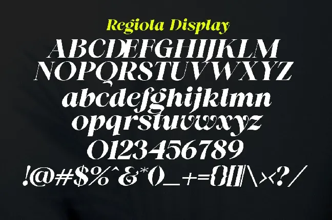 Regiola Display font