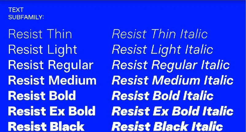 Resist Sans font