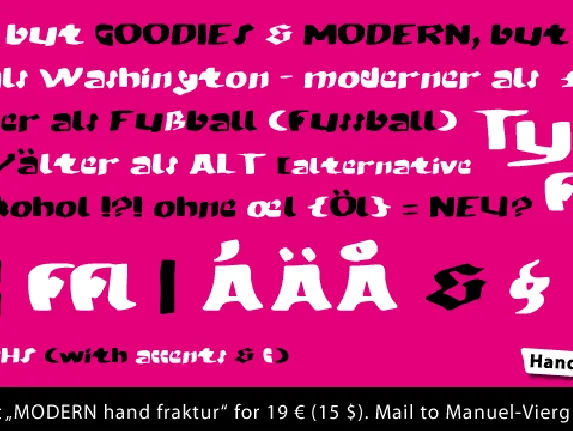 MODERN hand fraktur font