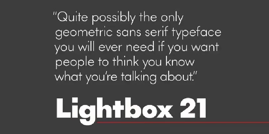 Lightbox 21 Family font