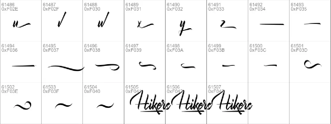 Hikers Demo font