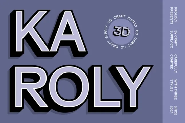 Karoly 3D font