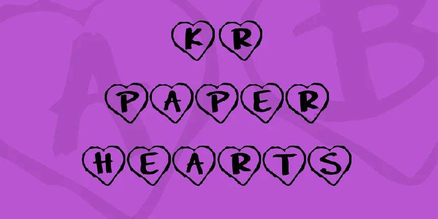 KR Paper Hearts font