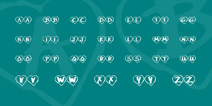 KR Paper Hearts font