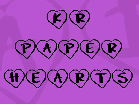 KR Paper Hearts font