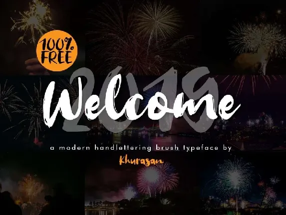 Welcome 2019 Brush Free font