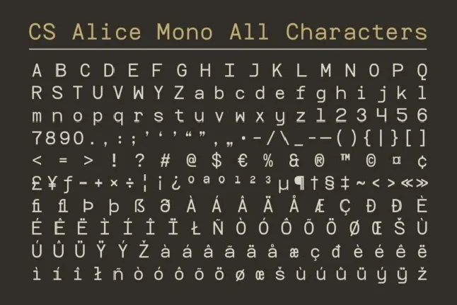 CS Alice Mono font