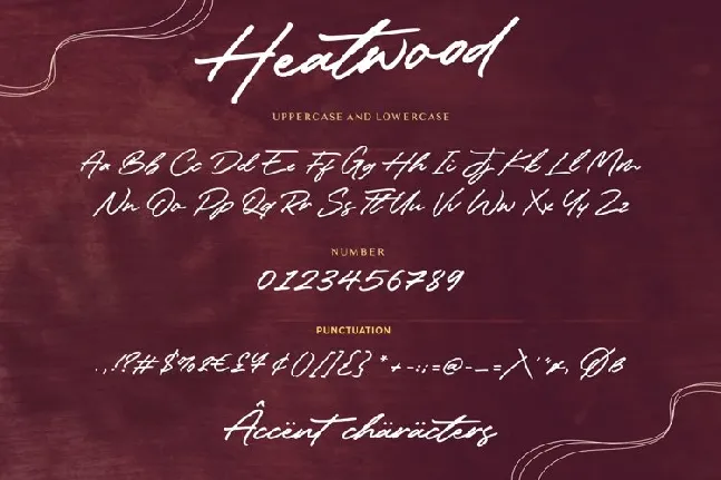 Heatwood Bold Signature font