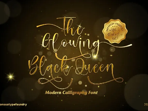 The Glowing Black Queen font