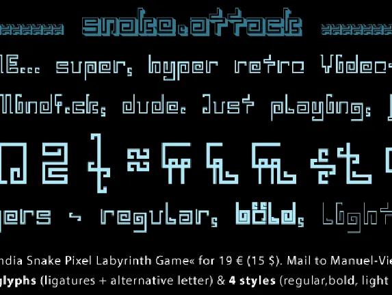 India Snake Pixel Labyrinth font