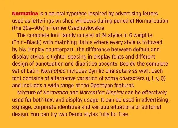 Normatica & Normatica Display Typeface font