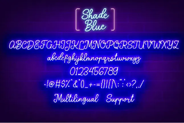 Shade Blue font