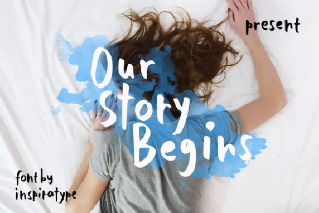 Our Story Begins Brush font