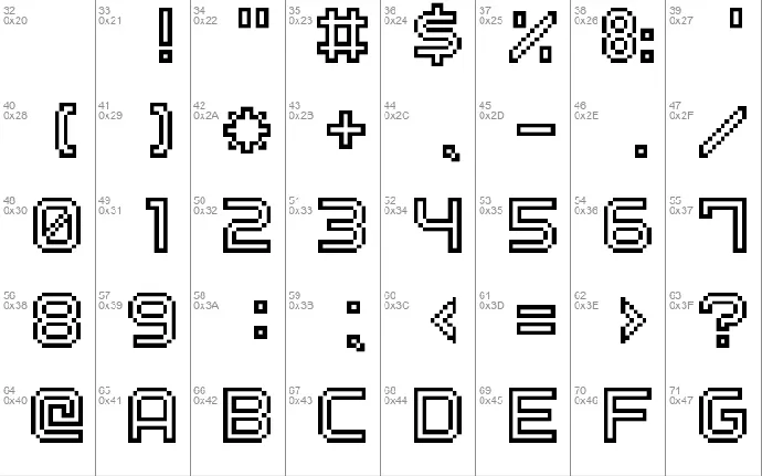 Outline Pixel7 font