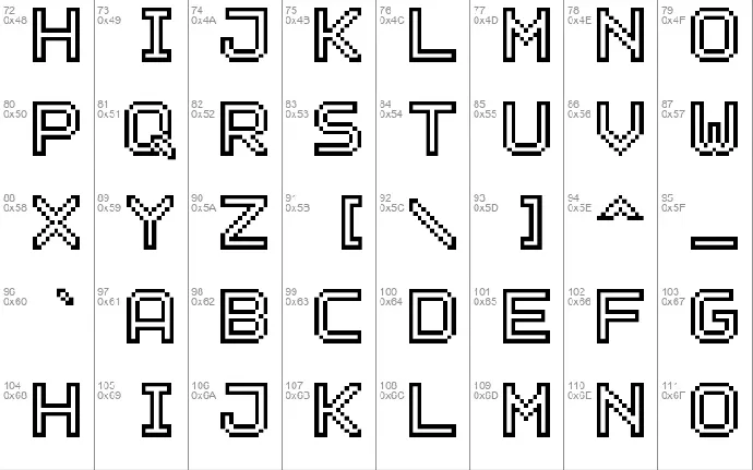 Outline Pixel7 font