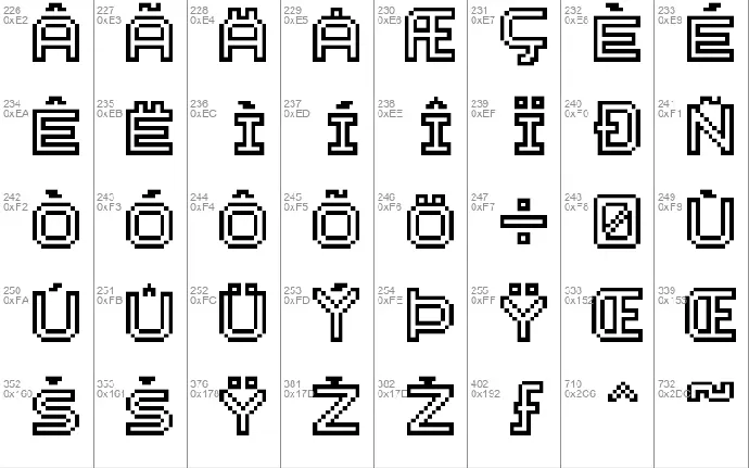 Outline Pixel7 font