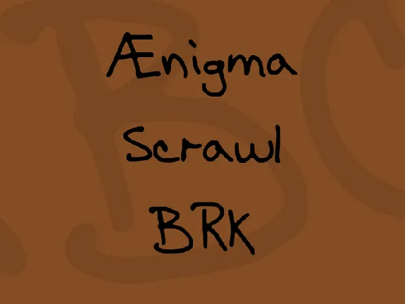 Ã†nigma Scrawl BRK font