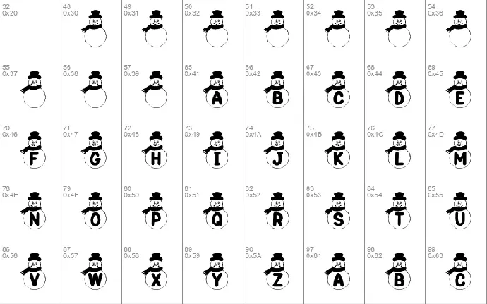 KR Snowman font