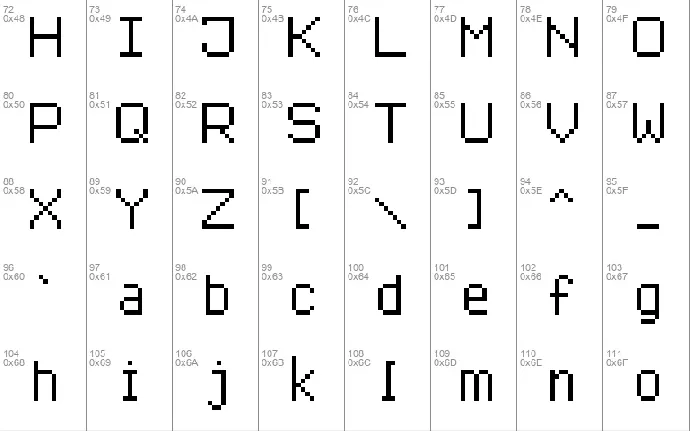 Advanced Pixel-7 font