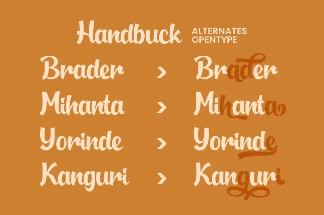 Handbuck font