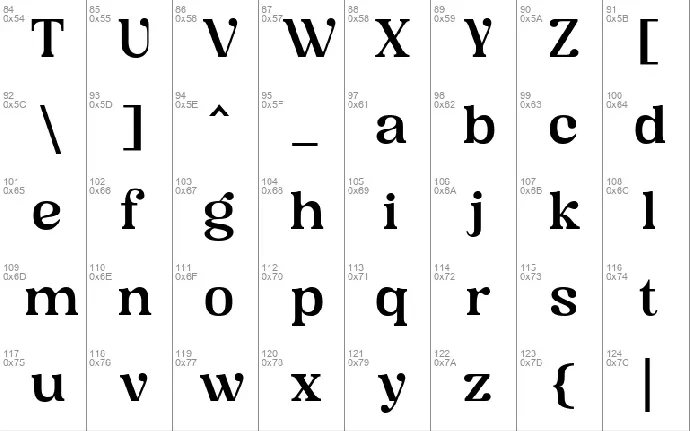 Glypster font