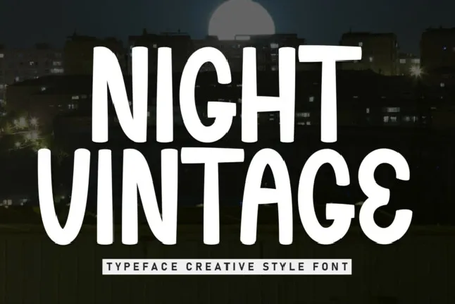 Night Vintage Display font