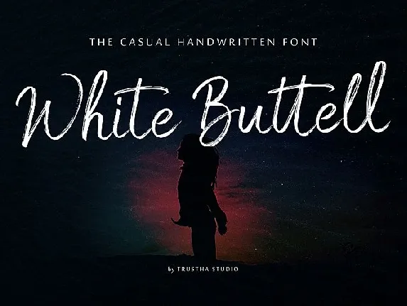 White Buttell Brush font