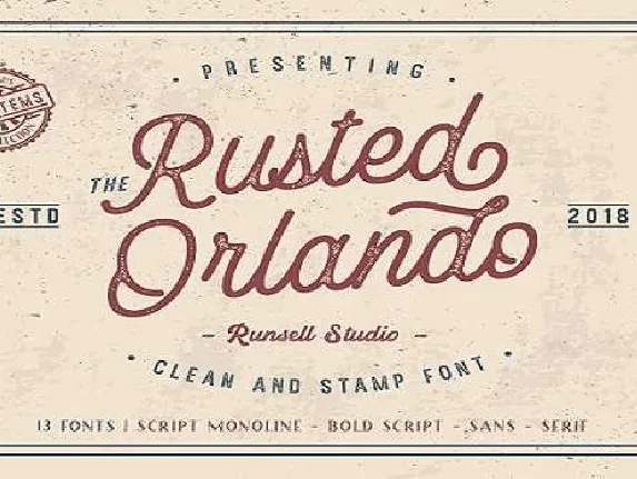 Rusted Orlando Sans font