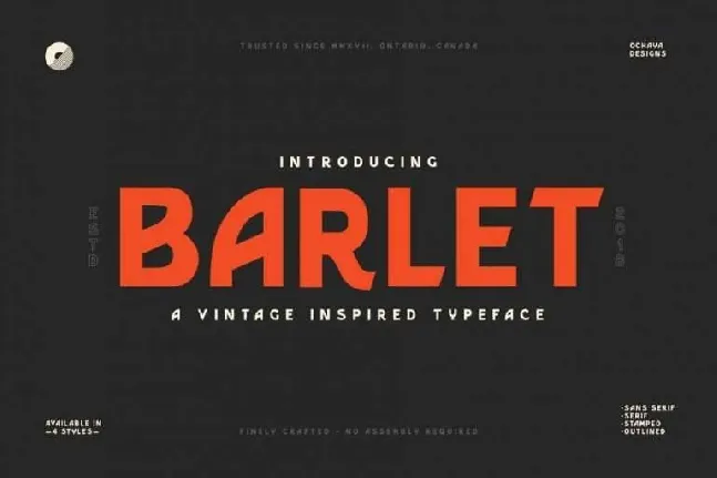 Barlet Typeface Free font