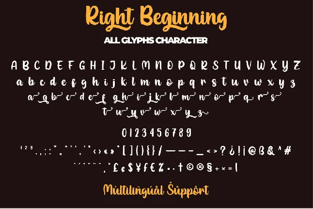 Right Beginning font