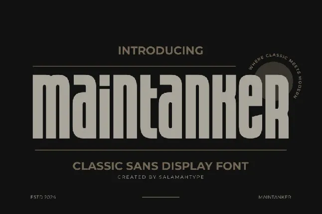 Maintanker_Personal_Use_Only font