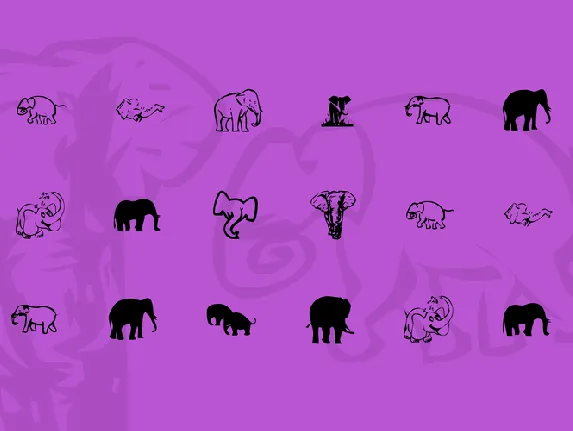 KR Rachel's Elephants font