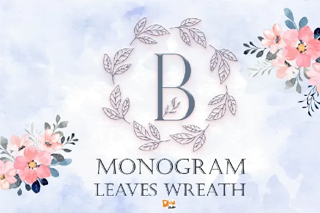 Monogram Leaves Wreath font