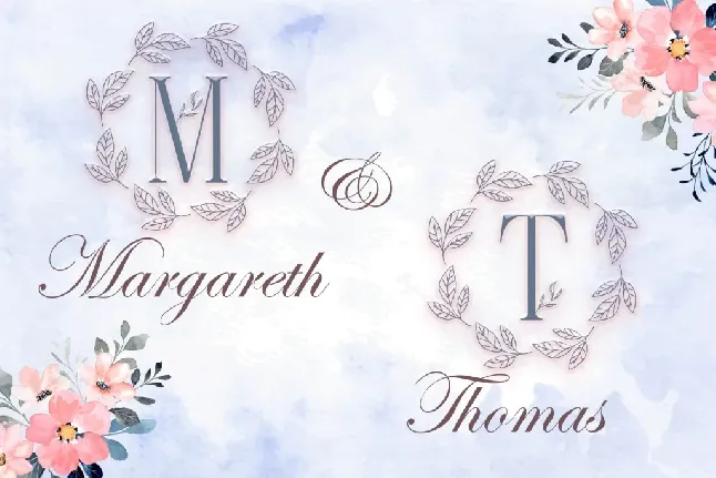 Monogram Leaves Wreath font