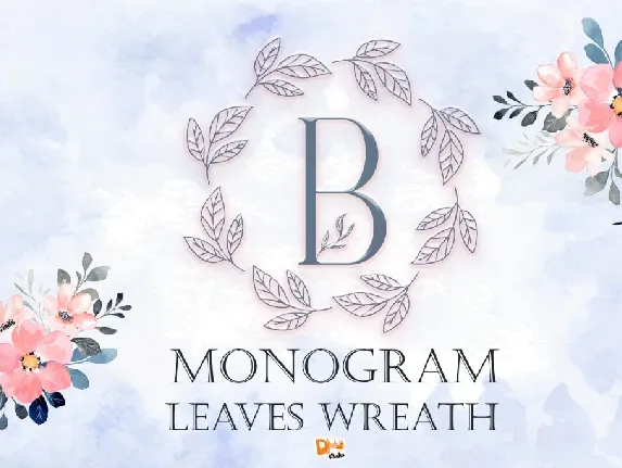 Monogram Leaves Wreath font