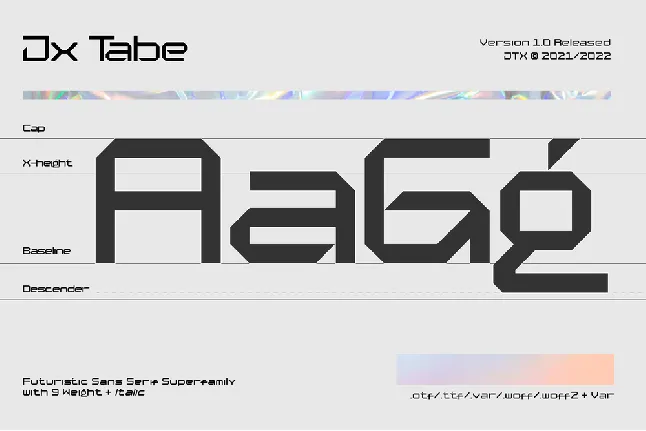 Jx Tabe font