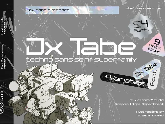 Jx Tabe font