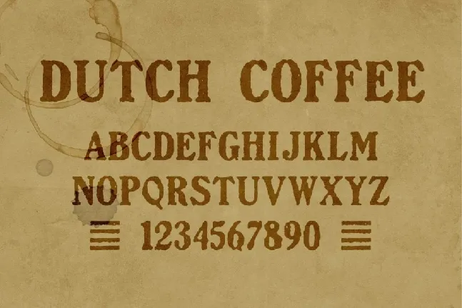 Dutch Coffee font