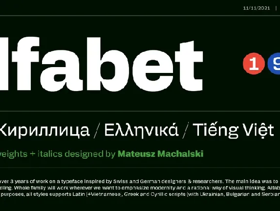 Alfabet font