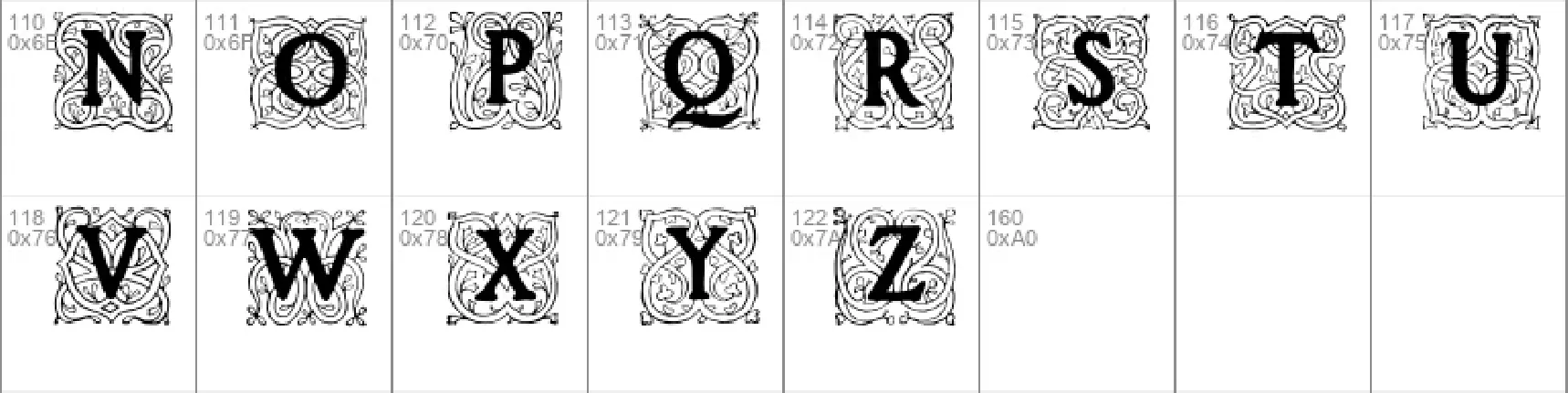 Roycroft Initials font