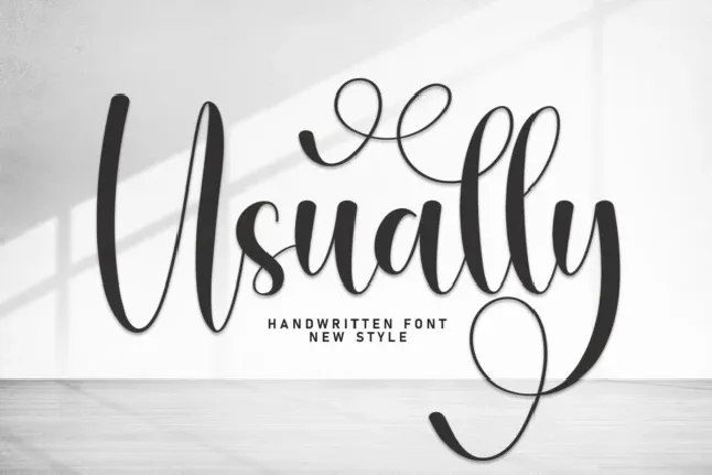 Usually Calligraphy font