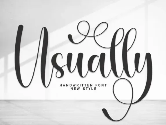 Usually Calligraphy font