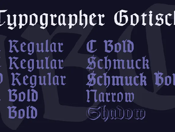 Typographer Gotisch font