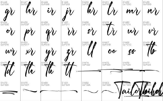 Tailorbird Demo font