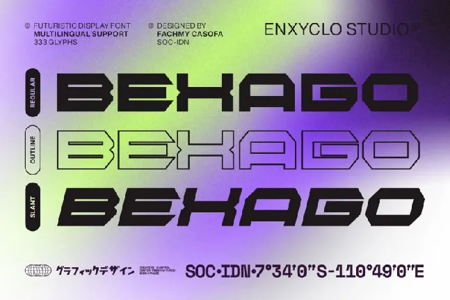 Bexago font