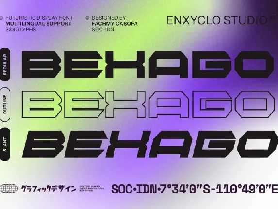 Bexago font